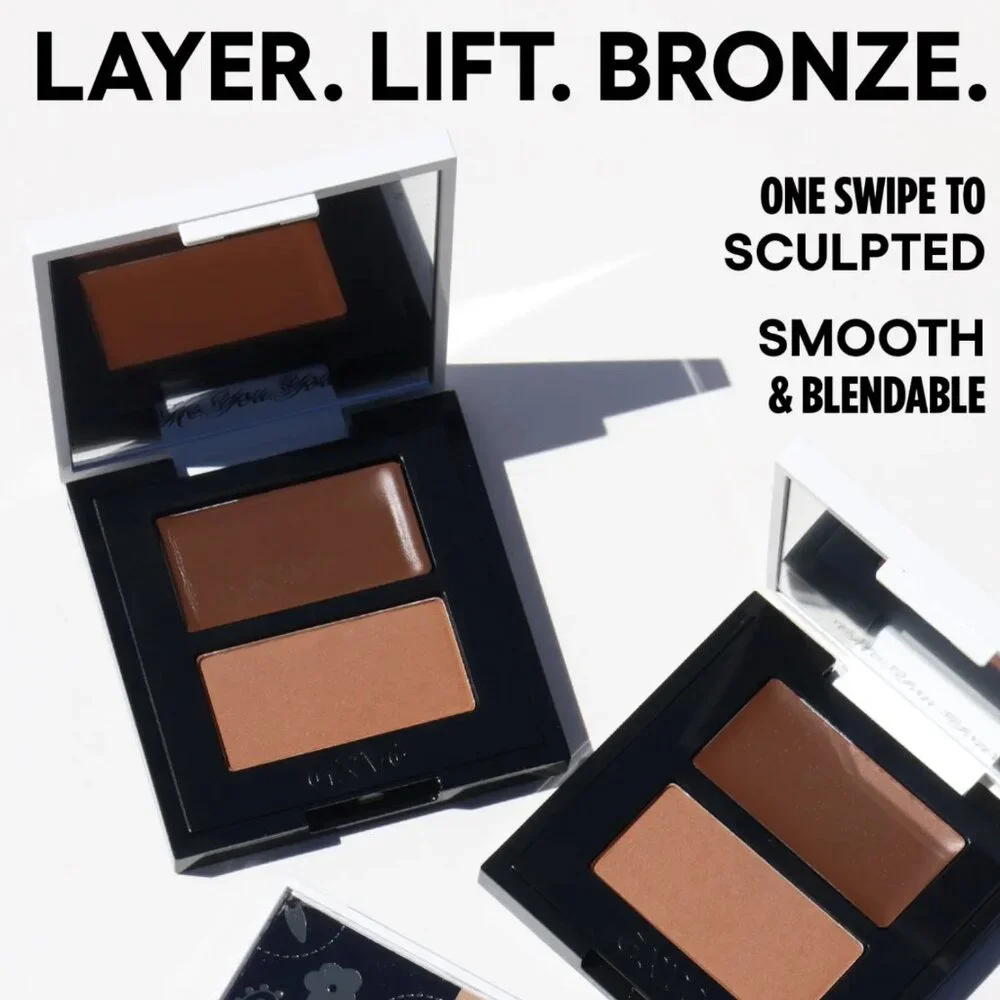 GXVE Pick It Up Cream Contour & Powder Bronzer Duo Smokin Shade‎ New